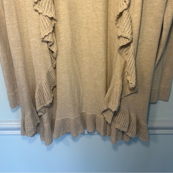 Lilly Pulitzer Gold Metallic Cascading Ruffle Kiernan Cardigan Size Small - Picture 3 of 10